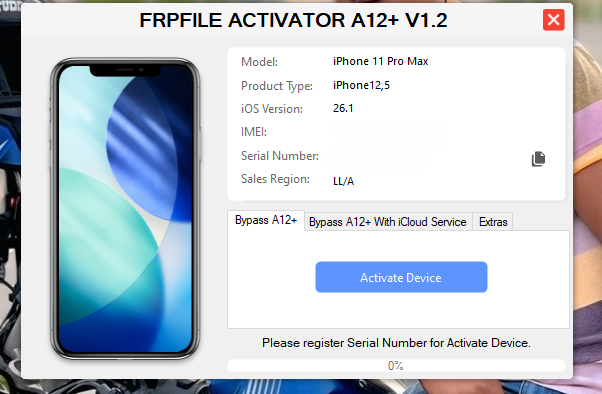 FRPFILE ACTIVATOR A12 + Bypass Hello Screen iPhone XR to 17 Pro Max - IPad A12+ To M3