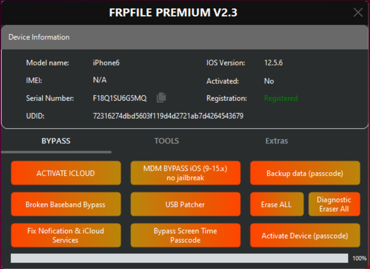 FRPFile RAMDISK Tool - ECID Register - Passcode & Hello Bypass (iPhone 6 - X)